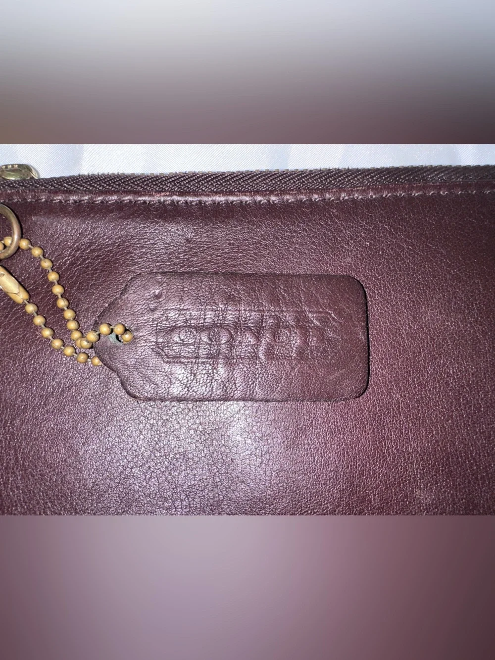 Coach leather zip
